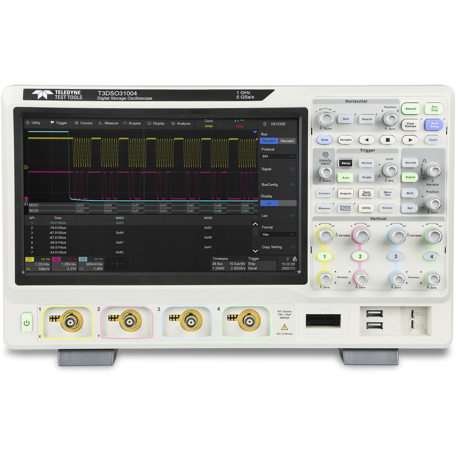 Teledyne LeCroy T3DSO31004 PROMO1: 4/16-Channel, 1 GHz, 5 GS/s, 250 Mpts MSO Oscilloscope 1 Teledyne LeCroy T3DSO31004 PROMO1: 4/16-Channel, 1 GHz, 5 GS/s, 250 Mpts MSO Oscilloscope