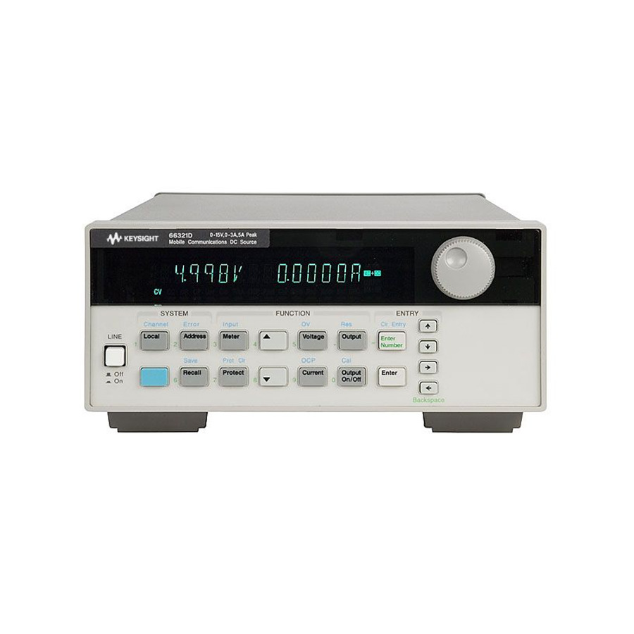 Keysight 66321D/120 Mobile Communication DC Source, Single Output, 15 V, 3 A, 120 VAC, DVM, GPIB, 66300 Series 1 Keysight 66321D/120 Mobile Communication DC Source, Single Output, 15 V, 3 A, 120 VAC, DVM, GPIB, 66300 Series