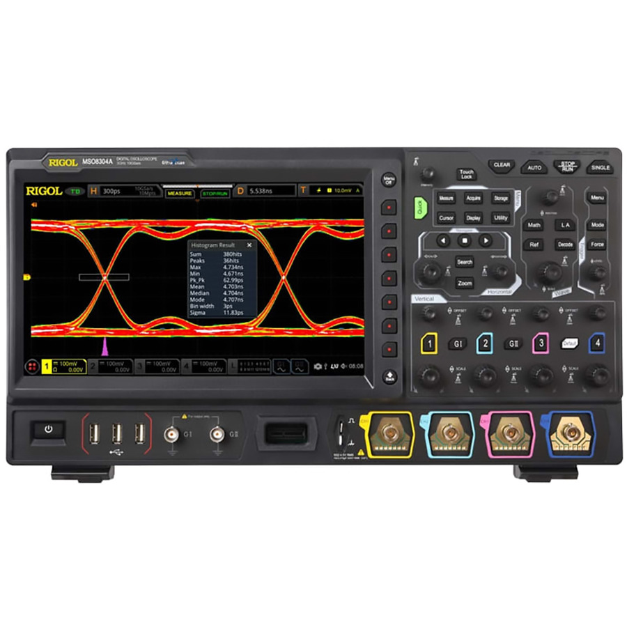 RIGOL MSO8074A: 4-Channel Mixed Signal Oscilloscope with 750 MHz Bandwidth, 10 GS/s Sample Rate, and 500 Mpts Memory 1 RIGOL MSO8074A: 4-Channel Mixed Signal Oscilloscope with 750 MHz Bandwidth, 10 GS/s Sample Rate, and 500 Mpts Memory