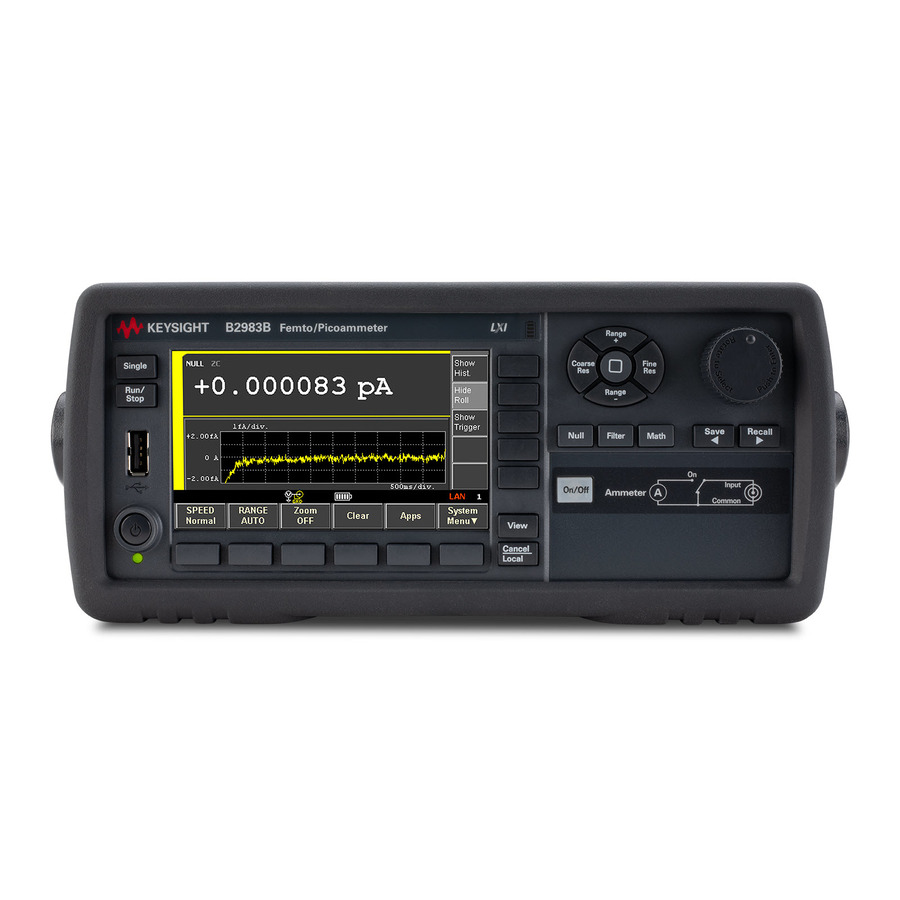 Keysight B2983B: Ultra-Sensitive Femto/Picoammeter for Precision Measurements 1 Keysight B2983B: Ultra-Sensitive Femto/Picoammeter for Precision Measurements