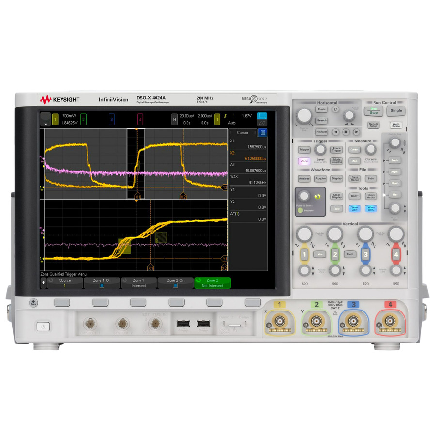 Keysight DSOX4024A: 4-Channel Digital Oscilloscope with 200 MHz Bandwidth, 4 Mpts Memory, 5 GS/s Sample Rate, and 12-bit Resolution 1 Keysight DSOX4024A: 4-Channel Digital Oscilloscope with 200 MHz Bandwidth, 4 Mpts Memory, 5 GS/s Sample Rate, and 12-bit Resolution
