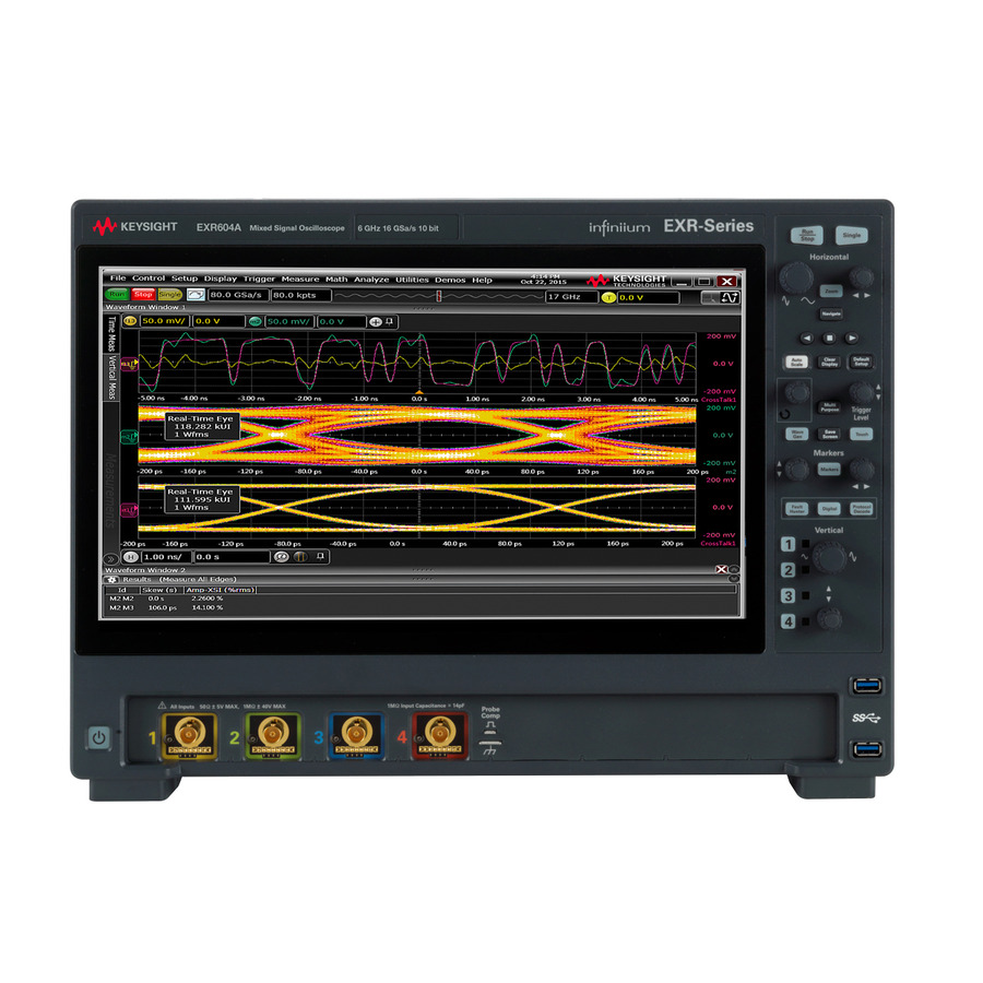 Keysight EXR604A Infiniium: 4-Channel, 6 GHz, 100 Mpts, 16 GS/s Real-Time Oscilloscope 1 Keysight EXR604A Infiniium: 4-Channel, 6 GHz, 100 Mpts, 16 GS/s Real-Time Oscilloscope