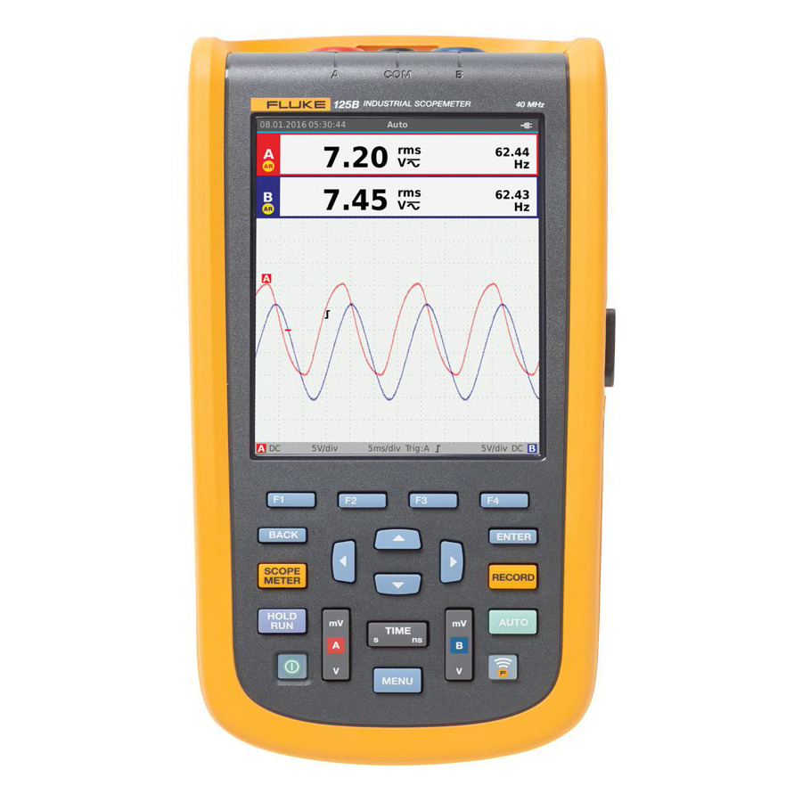 Fluke 124B/NA/S Industrial ScopeMeter: Dual-Input Oscilloscope with Enhanced Portability 1 Fluke 124B/NA/S Industrial ScopeMeter: Dual-Input Oscilloscope with Enhanced Portability