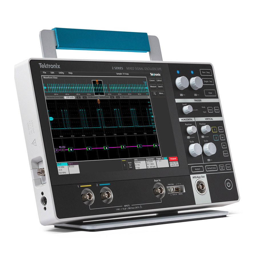 Tektronix MSO22: 2-Channel Mixed Signal Oscilloscope with 70MHz Bandwidth, 1.25 GS/s Sample Rate, 10 Mpts Memory, and 8-bit Resolution 1 Tektronix MSO22: 2-Channel Mixed Signal Oscilloscope with 70MHz Bandwidth, 1.25 GS/s Sample Rate, 10 Mpts Memory, and 8-bit Resolution