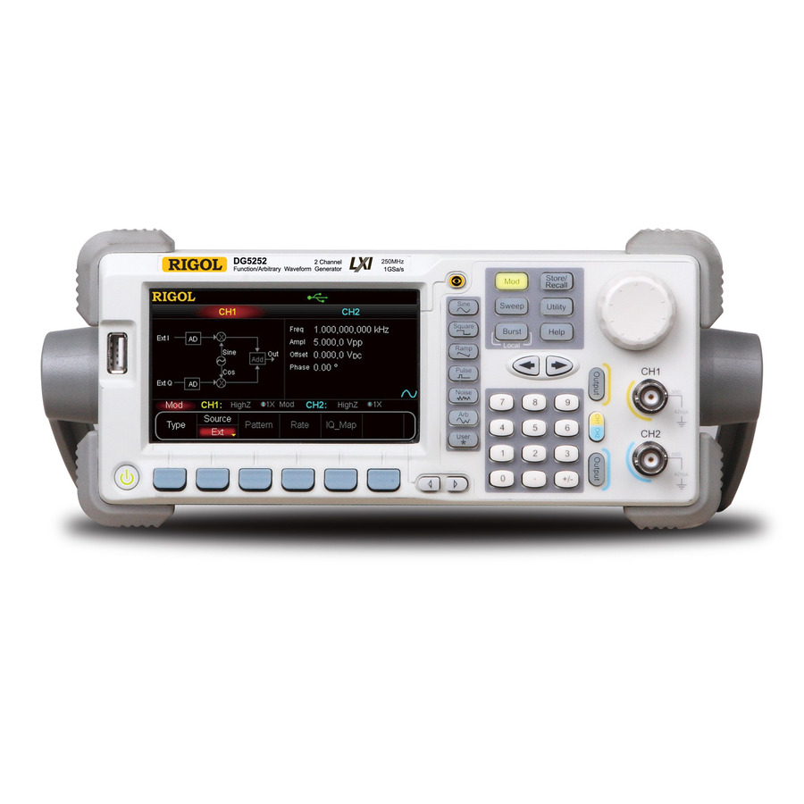 RIGOL DG5252: Unleash Precision with 250 MHz, 2-Channel Arbitrary Waveform Generator 1 RIGOL DG5252: Unleash Precision with 250 MHz, 2-Channel Arbitrary Waveform Generator