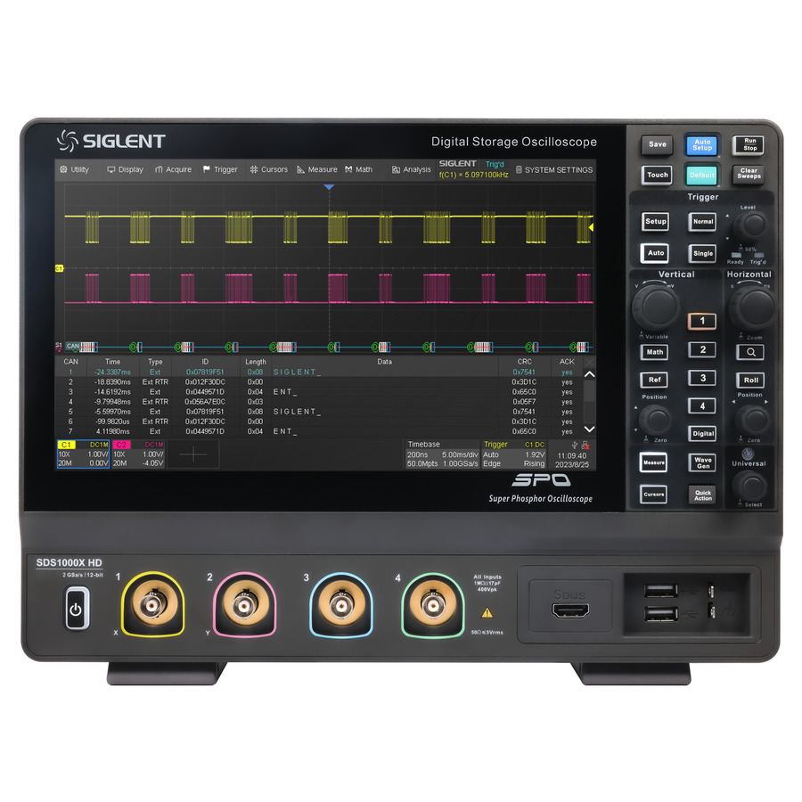 Siglent SDS1102X HD MSO: 2-Channel, 100 MHz Oscilloscope with 2 GS/s, 100 Mpts, and 12-bit Resolution 1 Siglent SDS1102X HD MSO: 2-Channel, 100 MHz Oscilloscope with 2 GS/s, 100 Mpts, and 12-bit Resolution