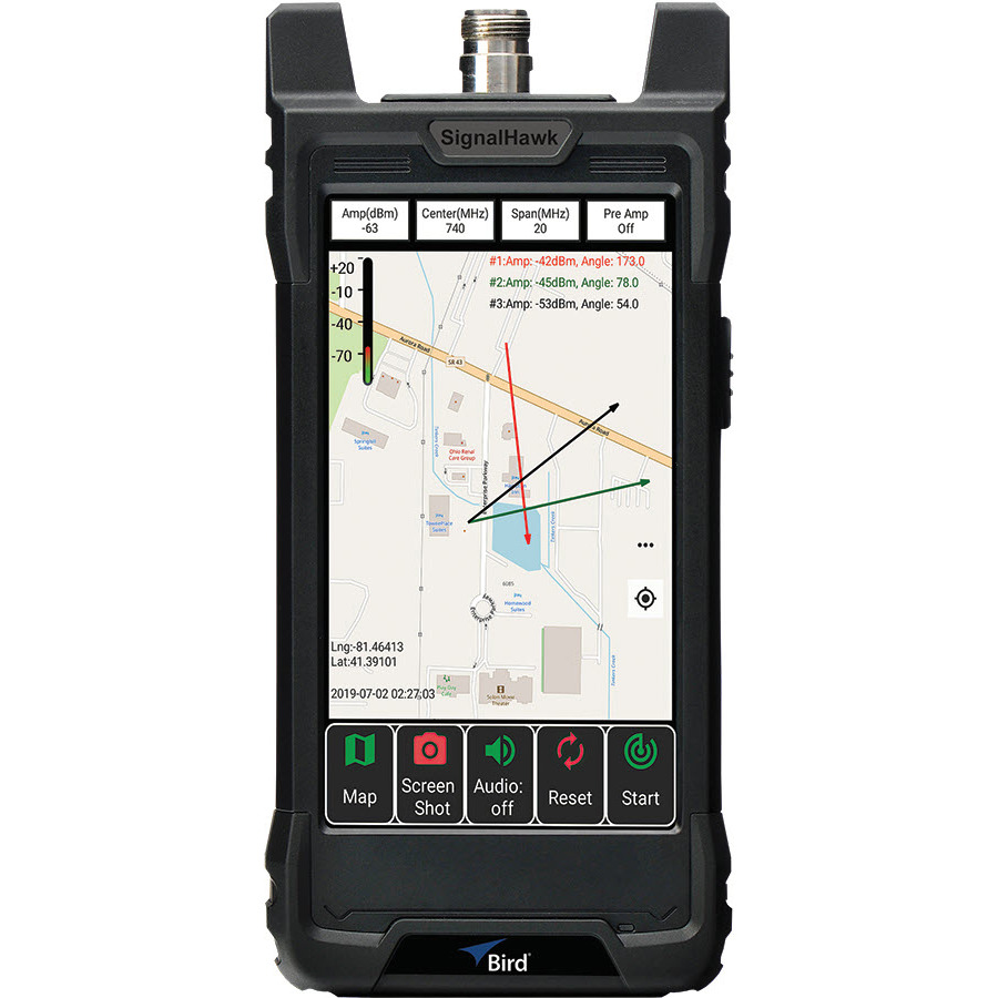 Bird SH-60S-AOA: Handheld Spectrum Analyzer with AOA, 9 kHz-6 GHz, DANL to -20 dBm 1 Bird SH-60S-AOA: Handheld Spectrum Analyzer with AOA, 9 kHz-6 GHz, DANL to -20 dBm
